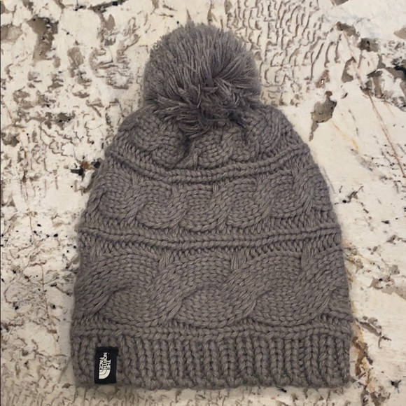 North Face beanie with pom
